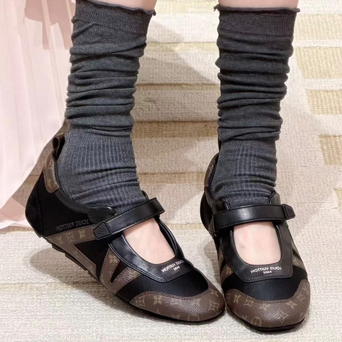 lv louis vuitton sneakerina mary jane strap casual ballet flat shoe